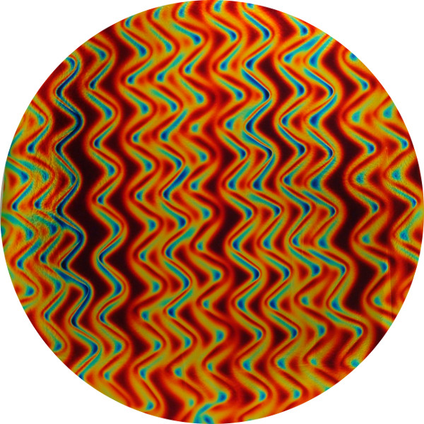 CBS Dichroic Coating Black Cherry Twizzle Pattern on Thin Black Glass COE90