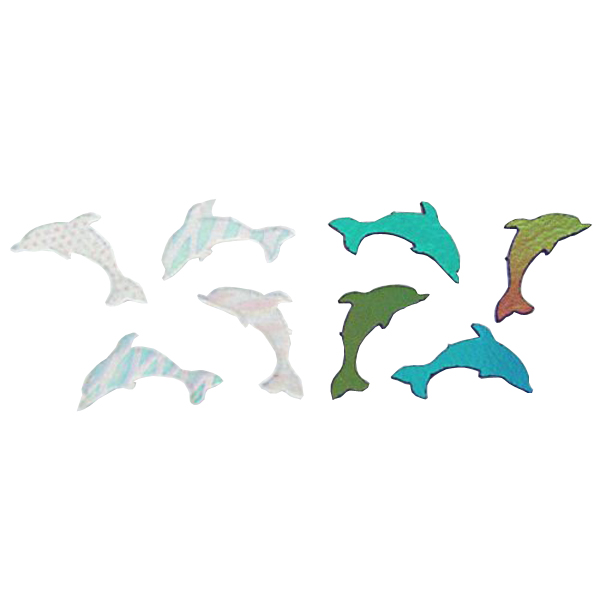 Dichroic Dolphin, Small, Assorted Colors, Pack of 4 - COE90