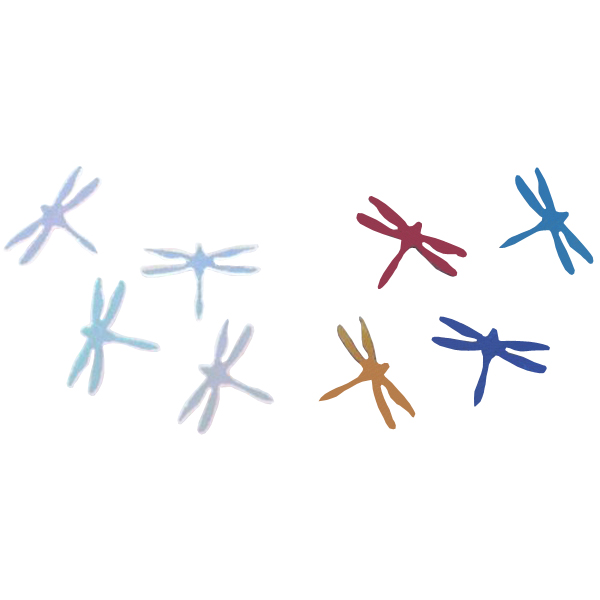 Dichroic Dragonfly, Small, Assorted Colors, Pack of 4 COE96