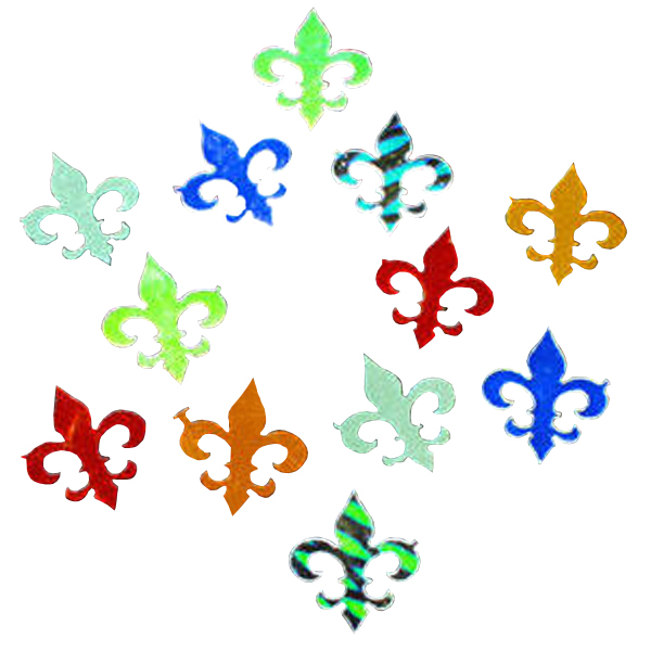 Dichroic Fleur-De-Lis, Assorted Colors, Pack of 4 COE90