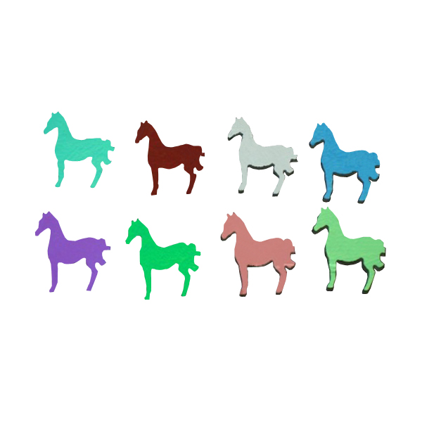 Dichroic Horse, Assorted Colors, Pack of 4 - COE90