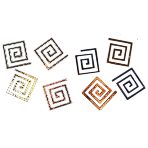 Dichroic Square Spiral, Assorted Colors, Pack of 4 COE96
