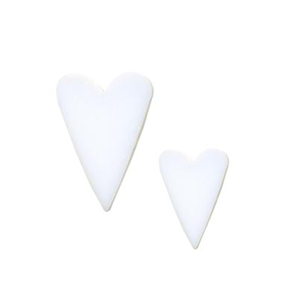 Precut Long Heart White Opalescent COE90