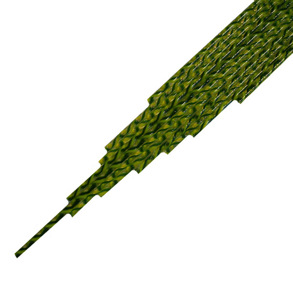 Twisted Cane Clear with Dark Green and Lemongrass Single Twist Cane COE96