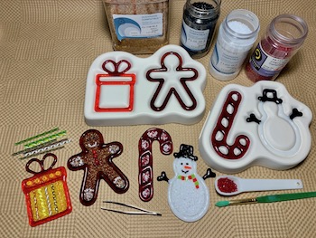 Candy Cane and Snowman Casting Mold