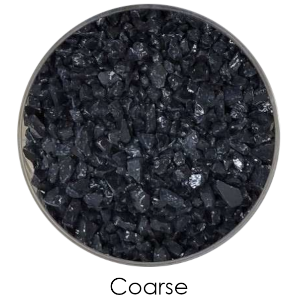 Youghiogheny Glass Jet Black Opalescent Frit COE96