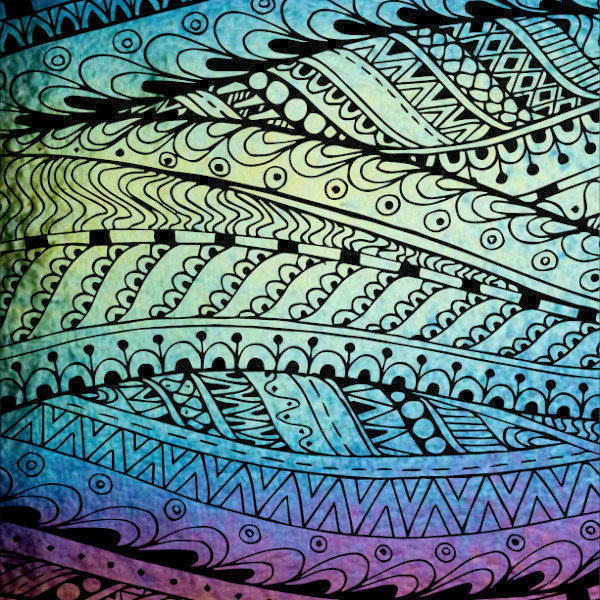 Etched Iridescent Abstract Tribal Pattern COE90