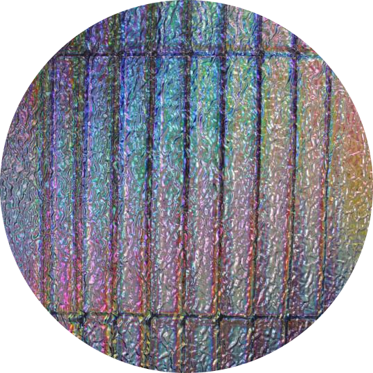 Cbs Dichroic Mixture 1 1 2 Tropical Rays Pattern On Clear Ripple Glass Coe