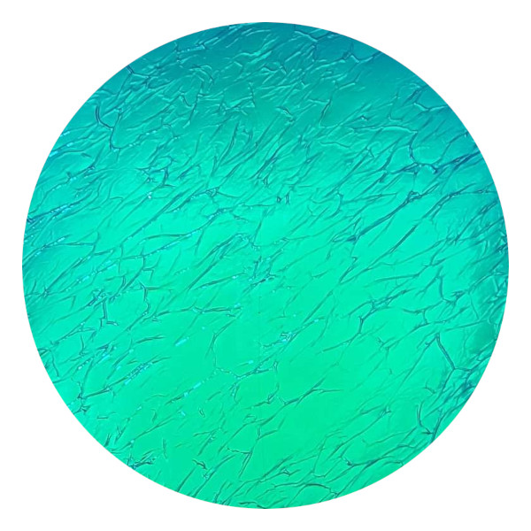 CBS Dichroic Coating Aqua on Oceanside Clear Krinkle Texture Glass COE96