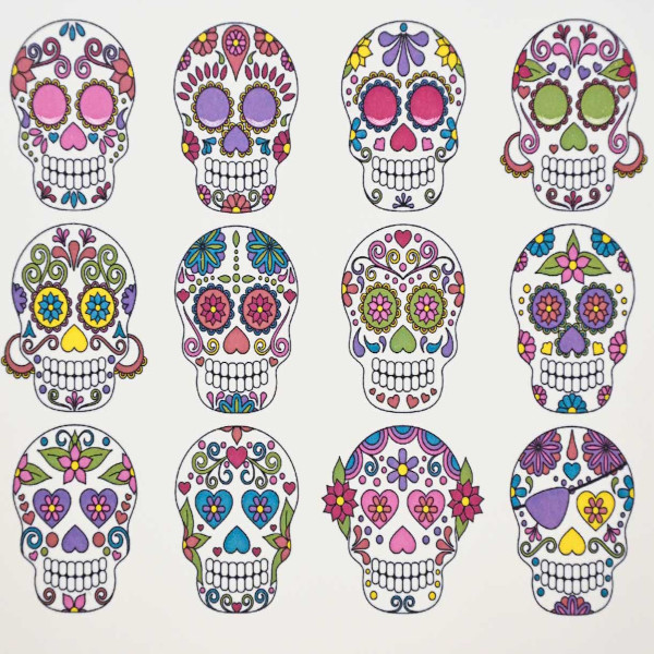 Colorful Sugar Skulls Decal Sheet