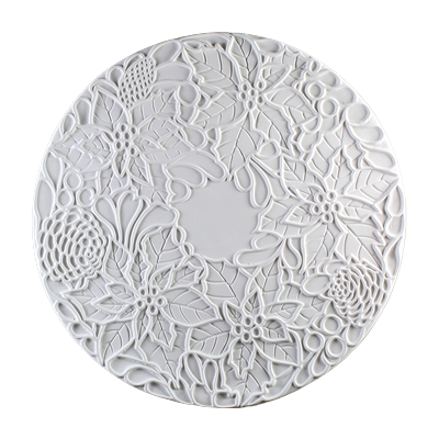 Round Poinsettia Texture Fusing Tile