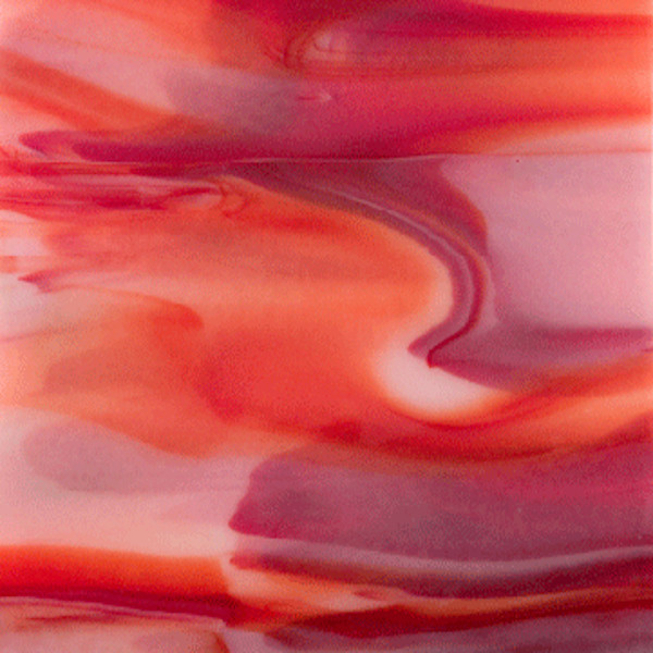 Youghiogheny Glass Grenadine and White Streaky, 3mm COE96