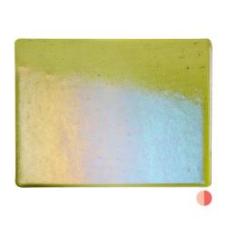 Bullseye Glass Fern Green Transparent, Rainbow Iridescent, Thin-rolled, 2mm COE90