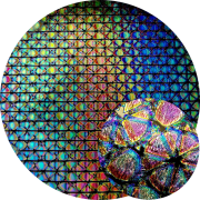 CBS Dichroic Coating Crinklized Mixture Geodesic Pattern on Thin Black  Glass COE96