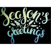 Etched Iridescent Seasons Greetings Pattern COE90