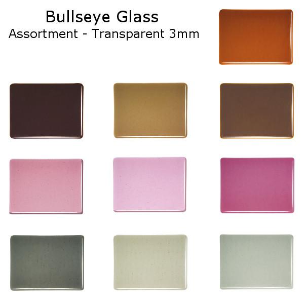 Bullseye Glass Assortment Transparent 3mm COE90