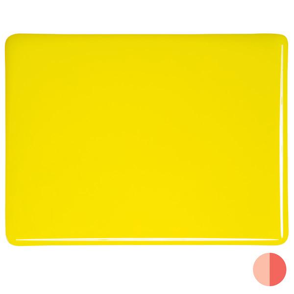Bullseye Glass Canary Yellow Opalescent, Double-rolled, 3mm COE90