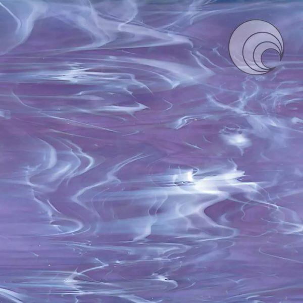 Oceanside Glass Light Grape/ White Wispy COE96