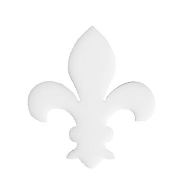 Precut Fleur De Lis White Opalescent COE96