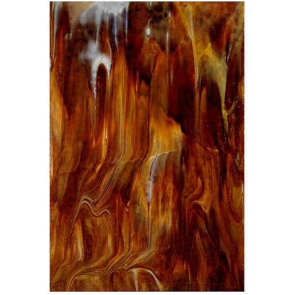 Youghiogheny Glass Rust Brown and White Opalescent High Strike, 3mm, Non-Fusible